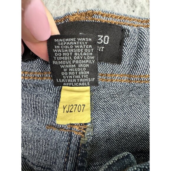 Fried Denim Mens 32/30 Slim Fit Dress Jeans Dark Wash Dinner Comfort - Picture 6 of 12